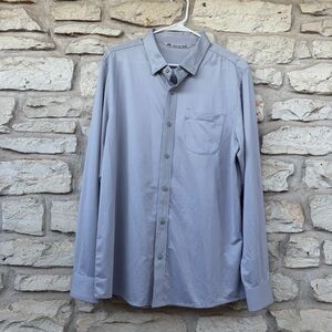 Travis Mathew Light Gray Checked Gingham Casual Button-Down Shirt